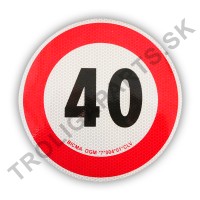 Označenie rýchlosti 40 km/h reflexné