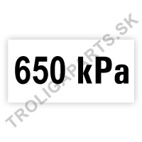 Označenie tlaku 650 kPa 