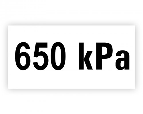 Označenie tlaku 650 kPa 